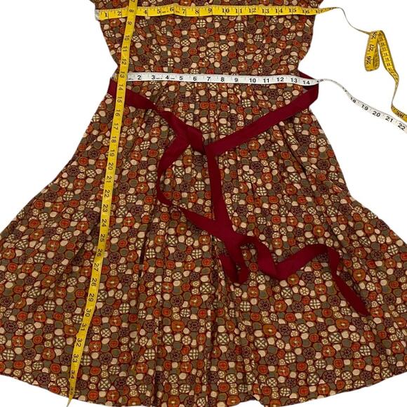 Anthropologie Small Retro Dress Boho Fall Cotton 50s style Edme & Esyllte Art - Picture 12 of 17